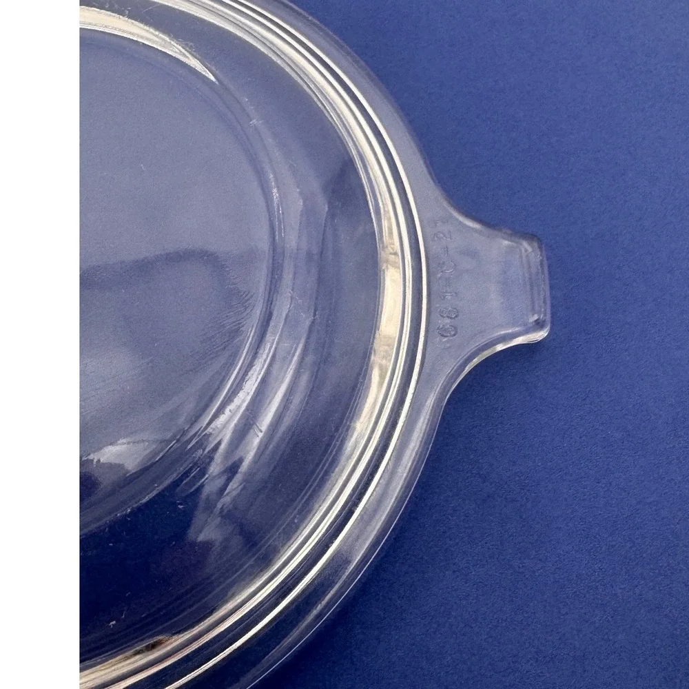 Pyrex Clear Glass Casserole Lid 681-C-21 Round Replacement Cover 7 Inch Handle